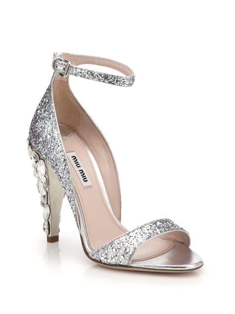 Miu Miu Crystal Heel Shoe .